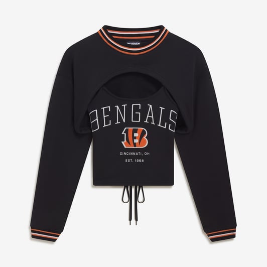  Cincinnati Bengals Off Season x NFL Women's Fleece Shrug Cami - Black