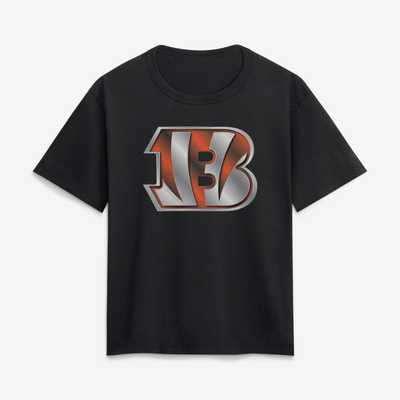 Cincinnati Bengals Women's Metallic Mascot T-Shirt - Black