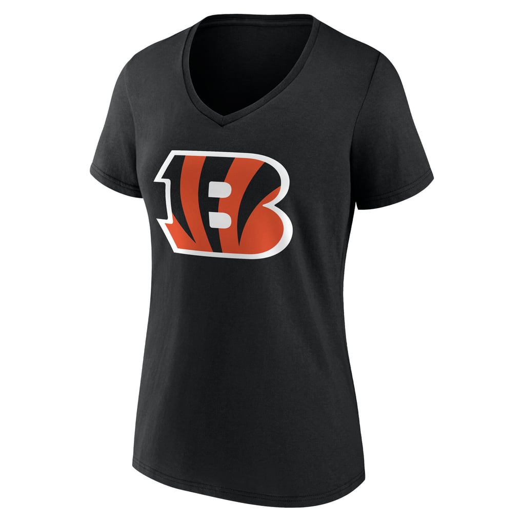 Cincinnati Bengals Women's Team Authentic Personalized Name & Number V-Neck T-Shirt - Black
