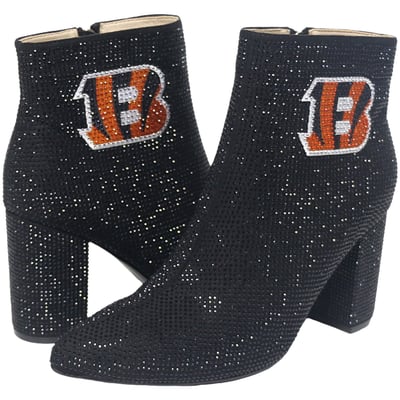  Cincinnati Bengals FABGATING by Cuce Women's Crystal Heel Booties - Black