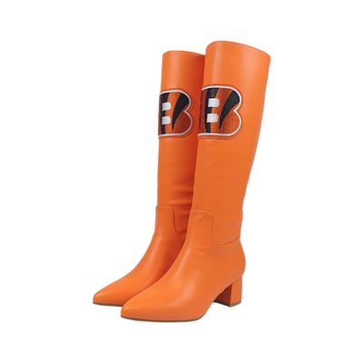  Cincinnati Bengals FABGATING by Cuce Women's Vegan Leather Classic Team Boots - Orange