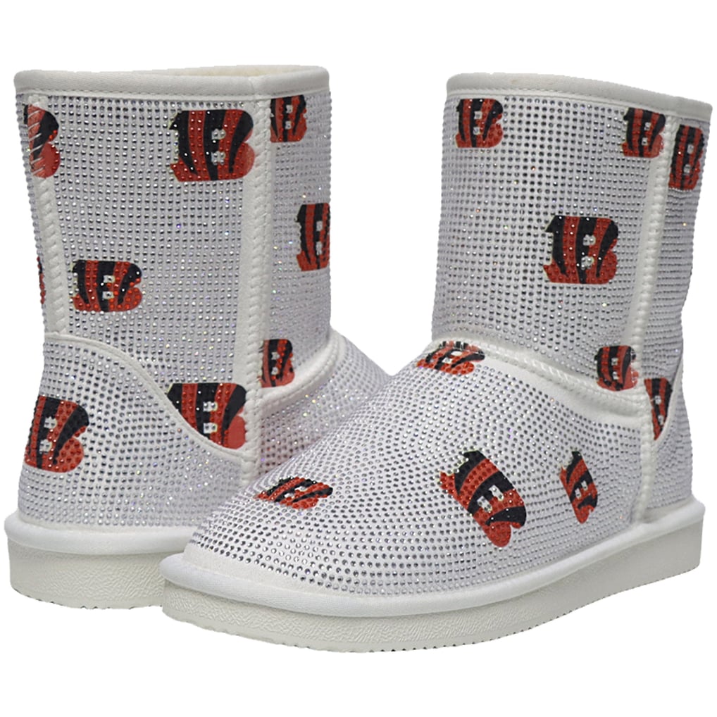  Cincinnati Bengals FABGATING by Cuce Women's Logo Pull on Ankle Boots - White