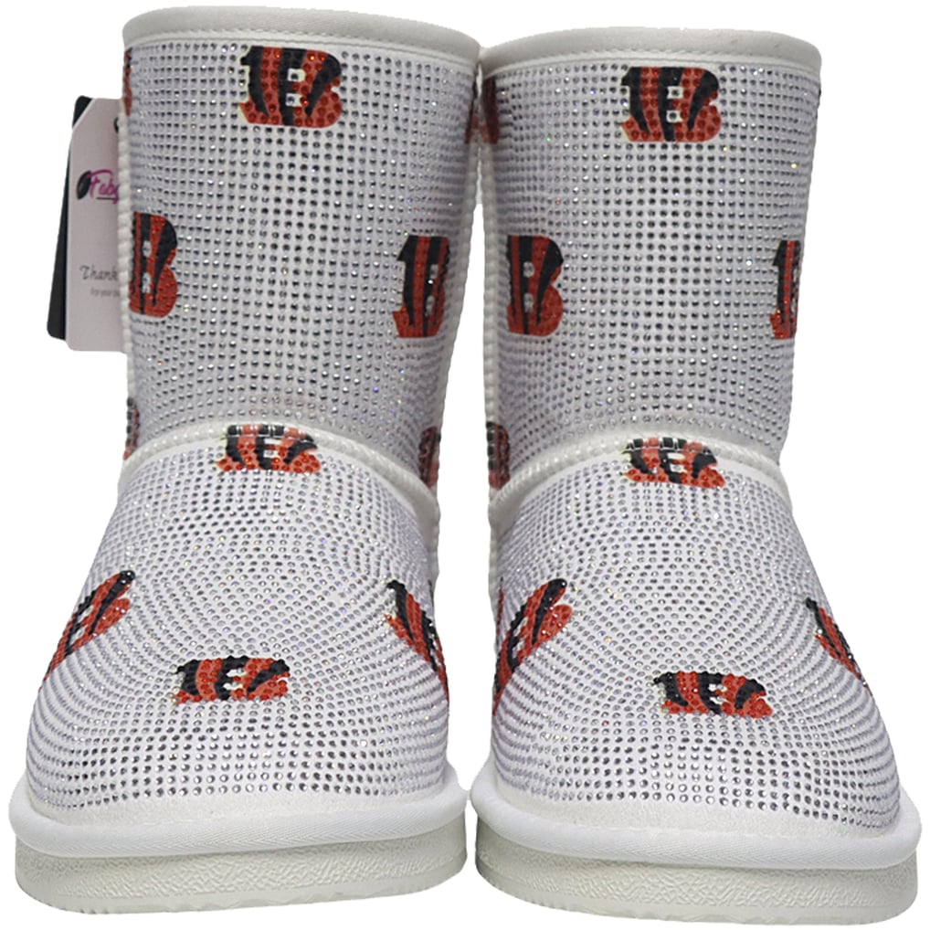  Cincinnati Bengals FABGATING by Cuce Women's Logo Pull on Ankle Boots - White