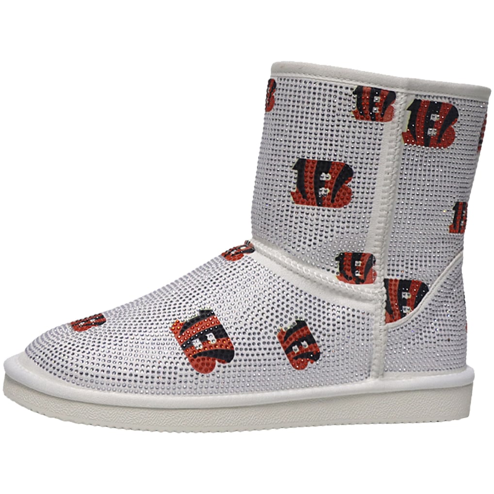  Cincinnati Bengals FABGATING by Cuce Women's Logo Pull on Ankle Boots - White