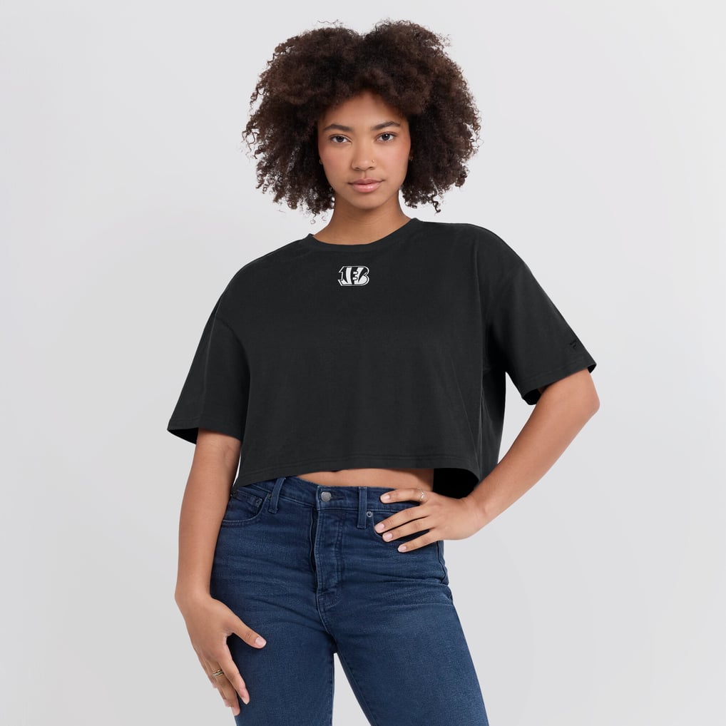 Cincinnati Bengals Fanatics Women's Elements Super Soft Boxy Cropped T-Shirt - Black