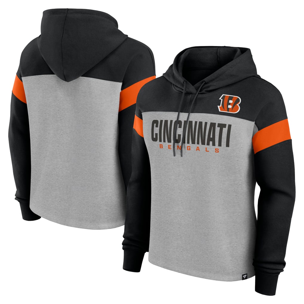 Cincinnati Bengals Fanatics Women's Bold Play Call Pullover Hoodie - Heather Gray/Black