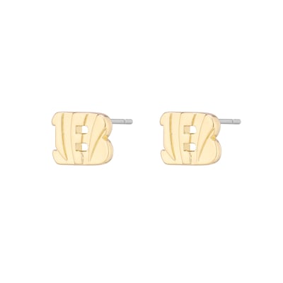  Cincinnati Bengals LUV AJ Women's Logo Stud Earrings - Gold