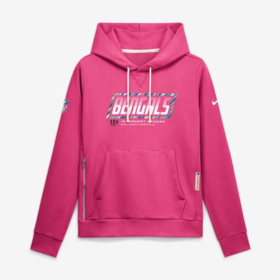  Cincinnati Bengals Nike Women's 2026 NFL Crucial Catch Sideline Standard Issue Dri-FIT Pullover Hoodie - Pink
