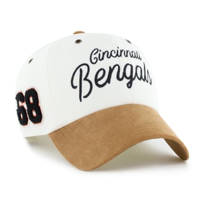 Cincinnati Bengals Stoney Clover Lane x '47 Women's Cursive Clean Up Adjustable Hat - Cream/Tan