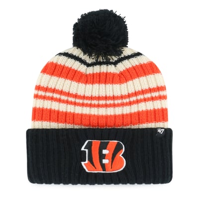  Cincinnati Bengals '47 Youth Snow Fort Cuffed Knit Hat with Pom - Black