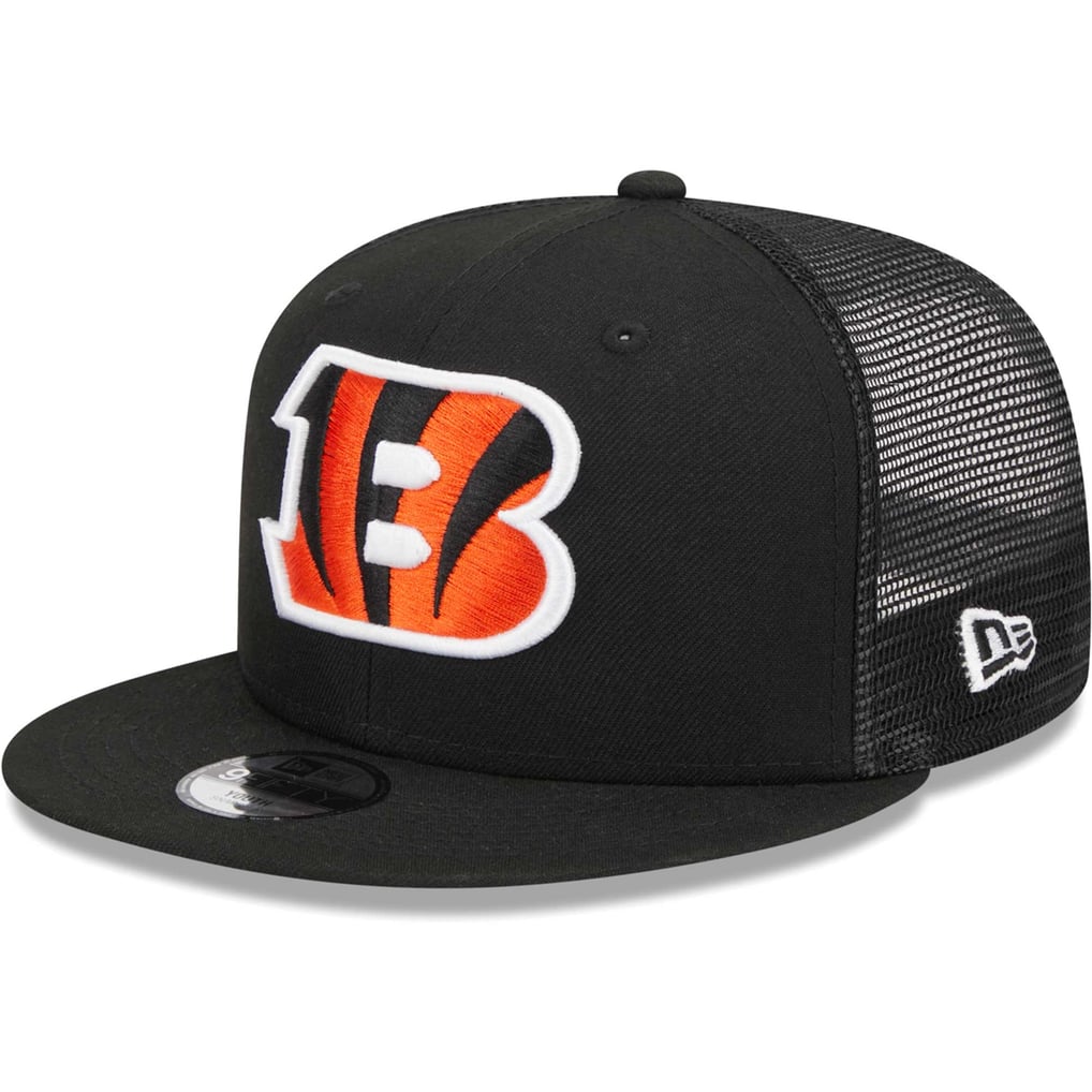 Cincinnati Bengals New Era Youth  Main Trucker 9FIFTY Snapback Hat - Black