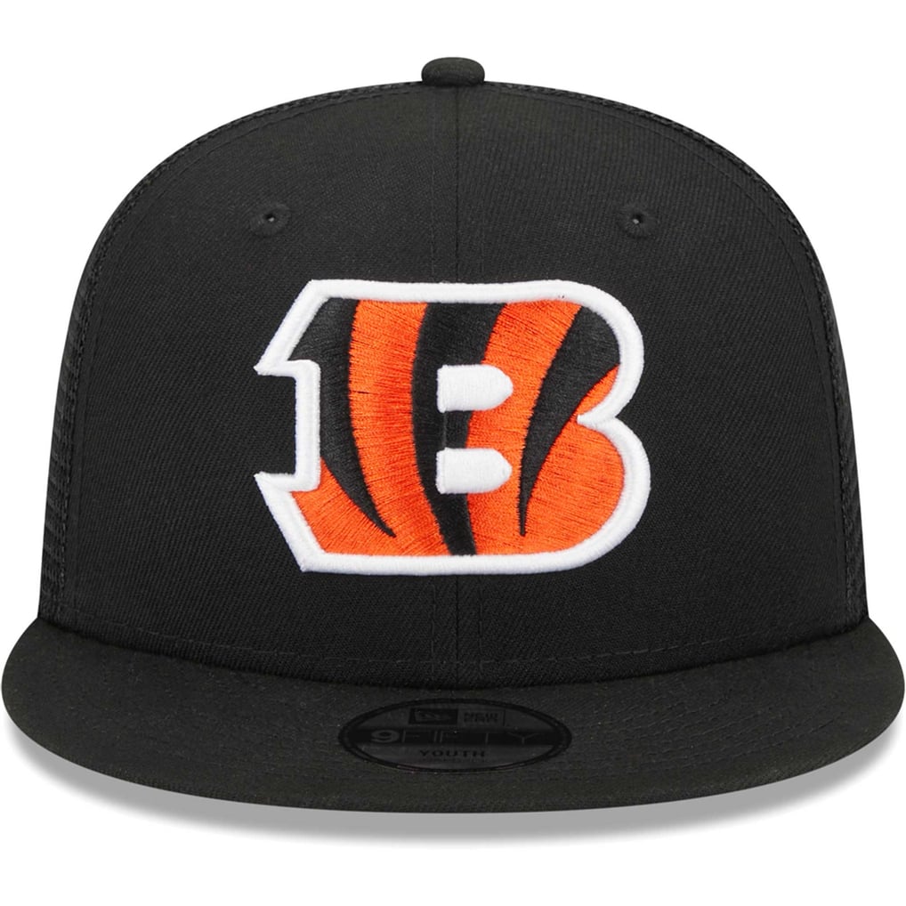 Cincinnati Bengals New Era Youth  Main Trucker 9FIFTY Snapback Hat - Black