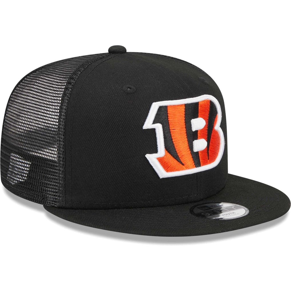 Cincinnati Bengals New Era Youth  Main Trucker 9FIFTY Snapback Hat - Black