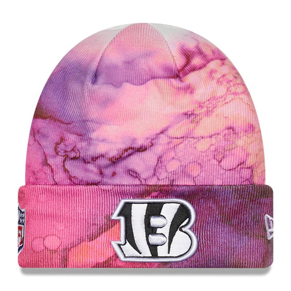 Cincinnati Bengals New Era Knit Beanie NFL Crucial‎ Catch Tie Dye Hat Cincinnati Bengals Pink Tie Dye 2022 NFL Cuffed Crucial  main image 2