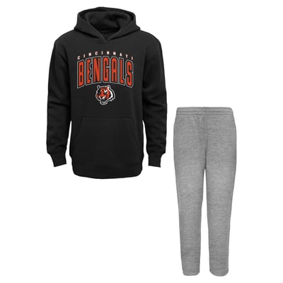 Cincinnati Bengals Outerstuff Youth Step By Step Hoodie & Pants Set - Black/Gray