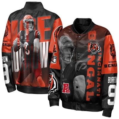 Joe Burrow Cincinnati Bengals Outerstuff Youth Legendary Button-Front Satin Jacket - Black