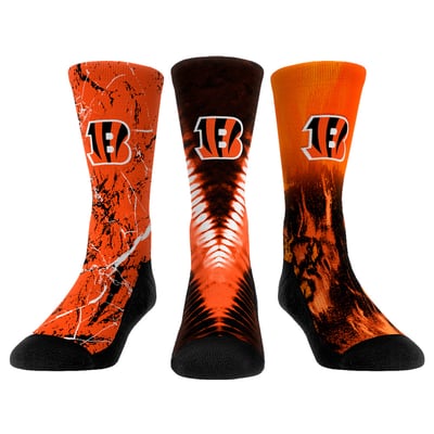  Cincinnati Bengals Rock Em Youth 3-Pack Crew Socks Set - 