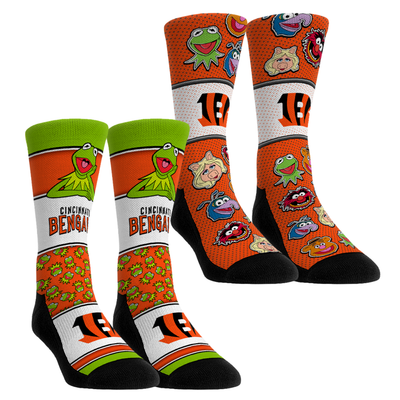  Cincinnati Bengals Rock Em Youth Muppets 2-Pack Crew Socks Set - Orange