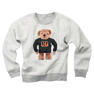 Cincinnati Bengals Wes & Willy Youth Reverse Fleece Teddy Bear Sweatshirt - Gray