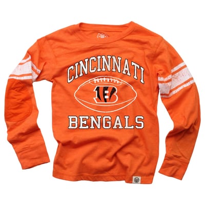 Cincinnati Bengals Wes & Willy Youth Football Long Sleeve T-Shirt - Orange