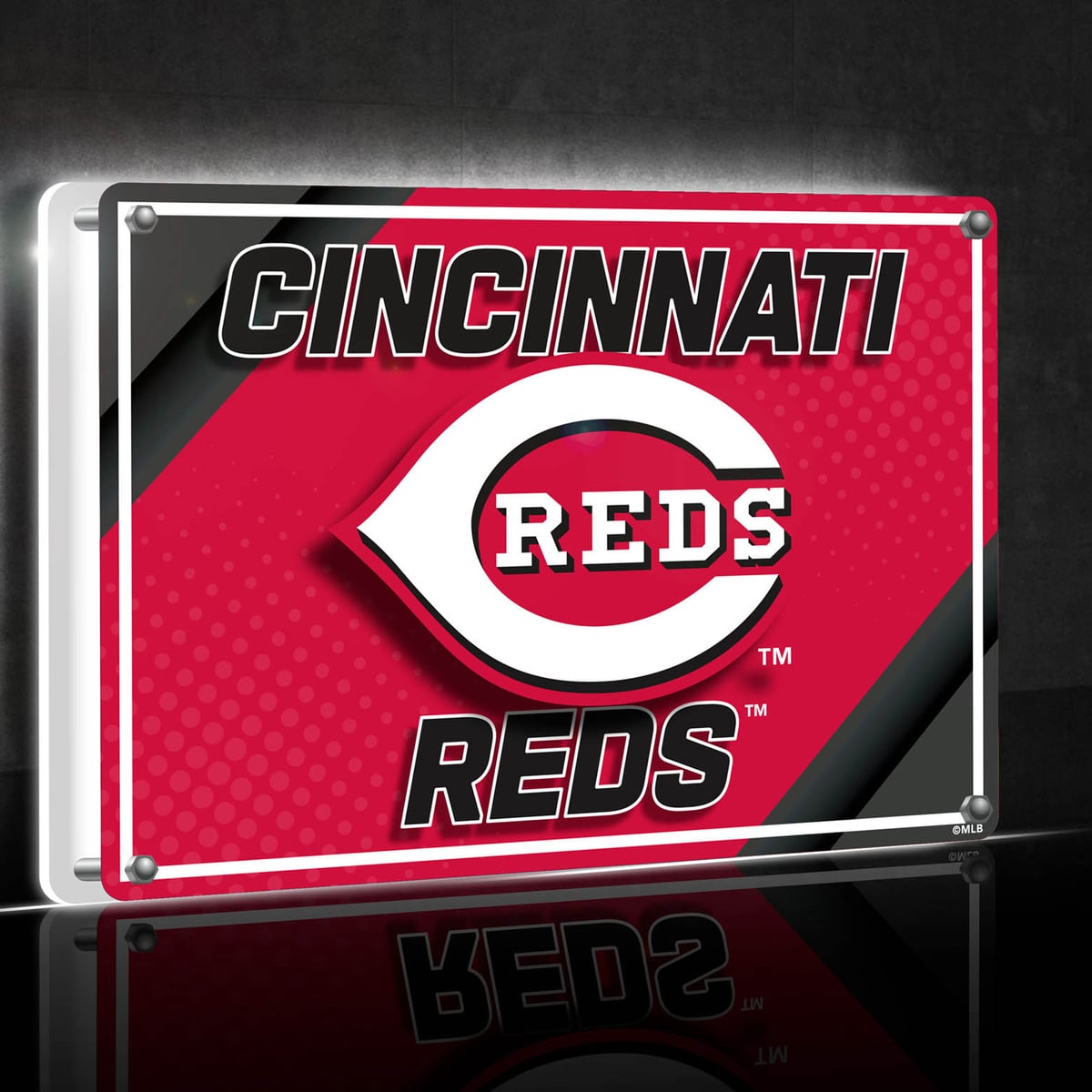 Cincinnai Reds Est. Sign Cincinnati Reds LED Rectangle Tabletop Sign
