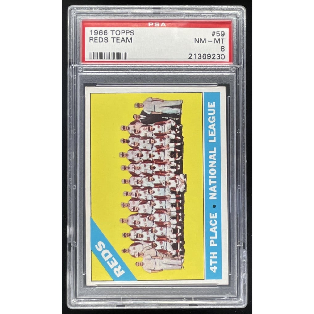 1966 Topps #59 Cincinnati Reds PSA 8