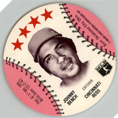 1977 Customized Discs #3 Johnny Bench