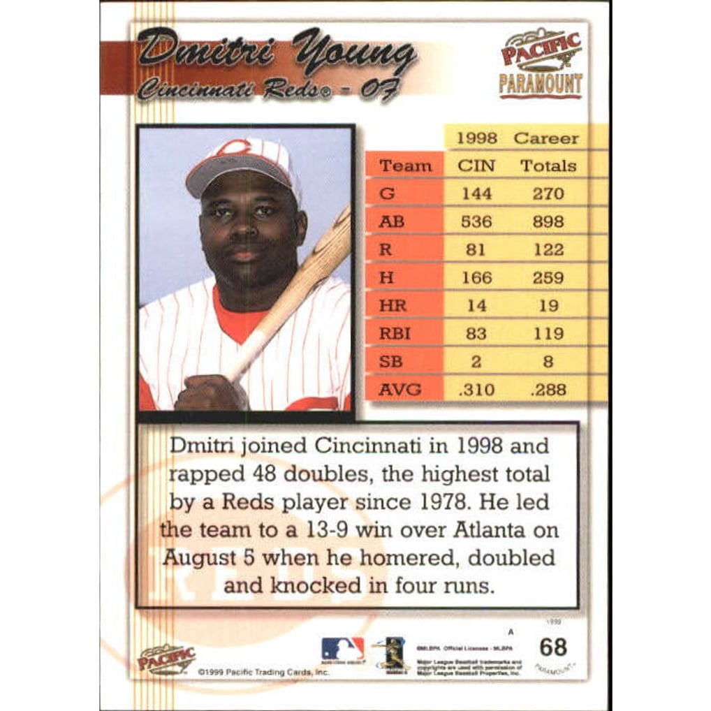 1999 Paramount Opening Day #68 Dmitri Young