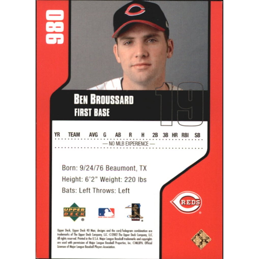 2002 Upper Deck 40-Man Electric Rainbow #980 Ben Broussard