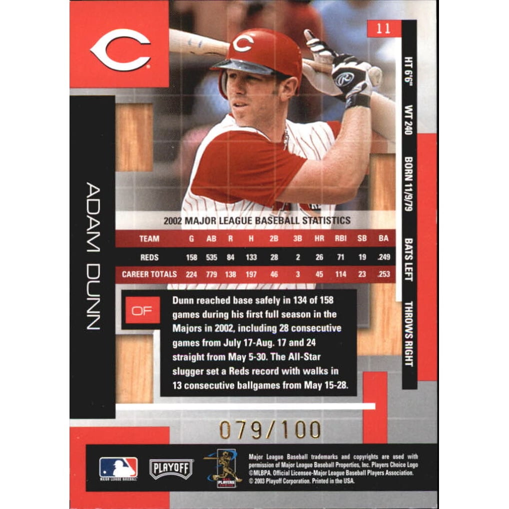 2003 Absolute Memorabilia Spectrum #11 Adam Dunn