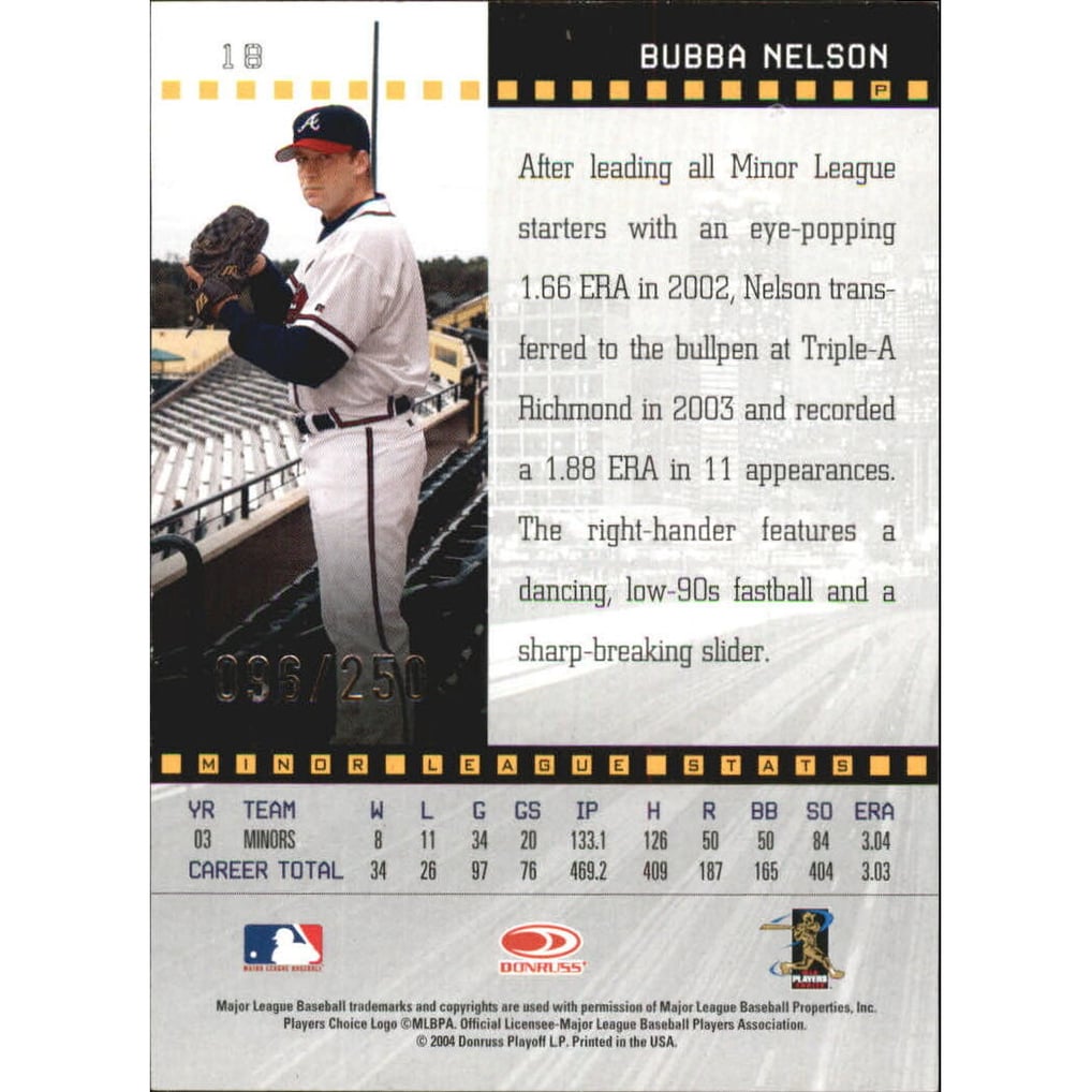 2004 Studio Private Signings Silver #18 Bubba Nelson/250