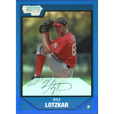 2007 Bowman Chrome Draft Draft Picks Blue Refractors #BDPP11 Kyle Lotzkar
