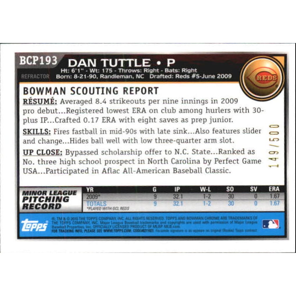 2010 Bowman Chrome Prospects Refractors #BCP193B Dan Tuttle AU