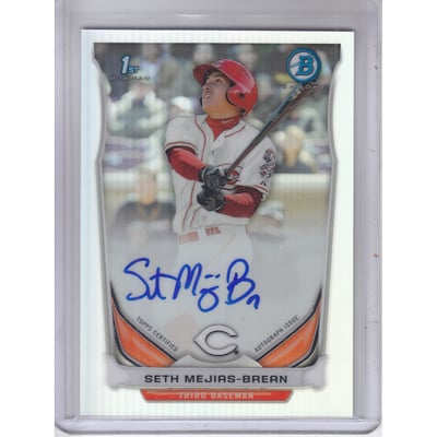 2014 Bowman Chrome Prospect Autographs Refractors #BCAPSMB Seth Mejias-Brean
