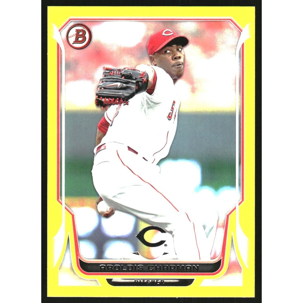 2014 Bowman Yellow #62 Aroldis Chapman