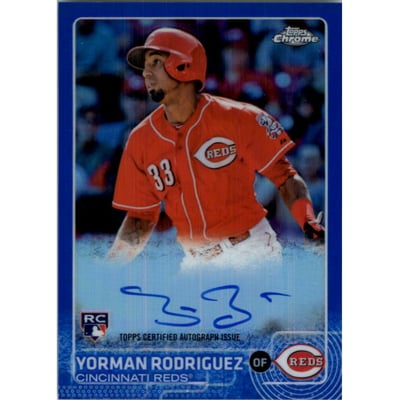 2015 Topps Chrome Rookie Autographs Blue Refractors #ARYR Yorman Rodriguez