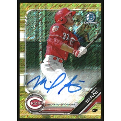 2019 Bowman Chrome Prospect Autographs Gold Shimmer Refractors #CPAMS Mike Siani