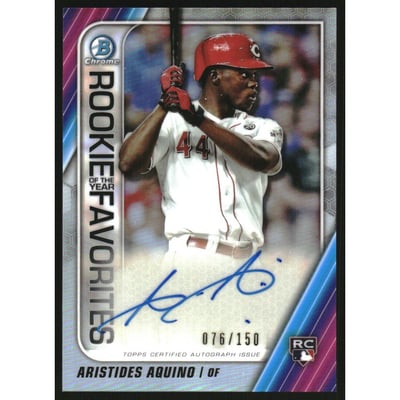 2020 Bowman Chrome Rookie of the Year Favorites Autographs #ROYFAAAQ Aristides Aquino