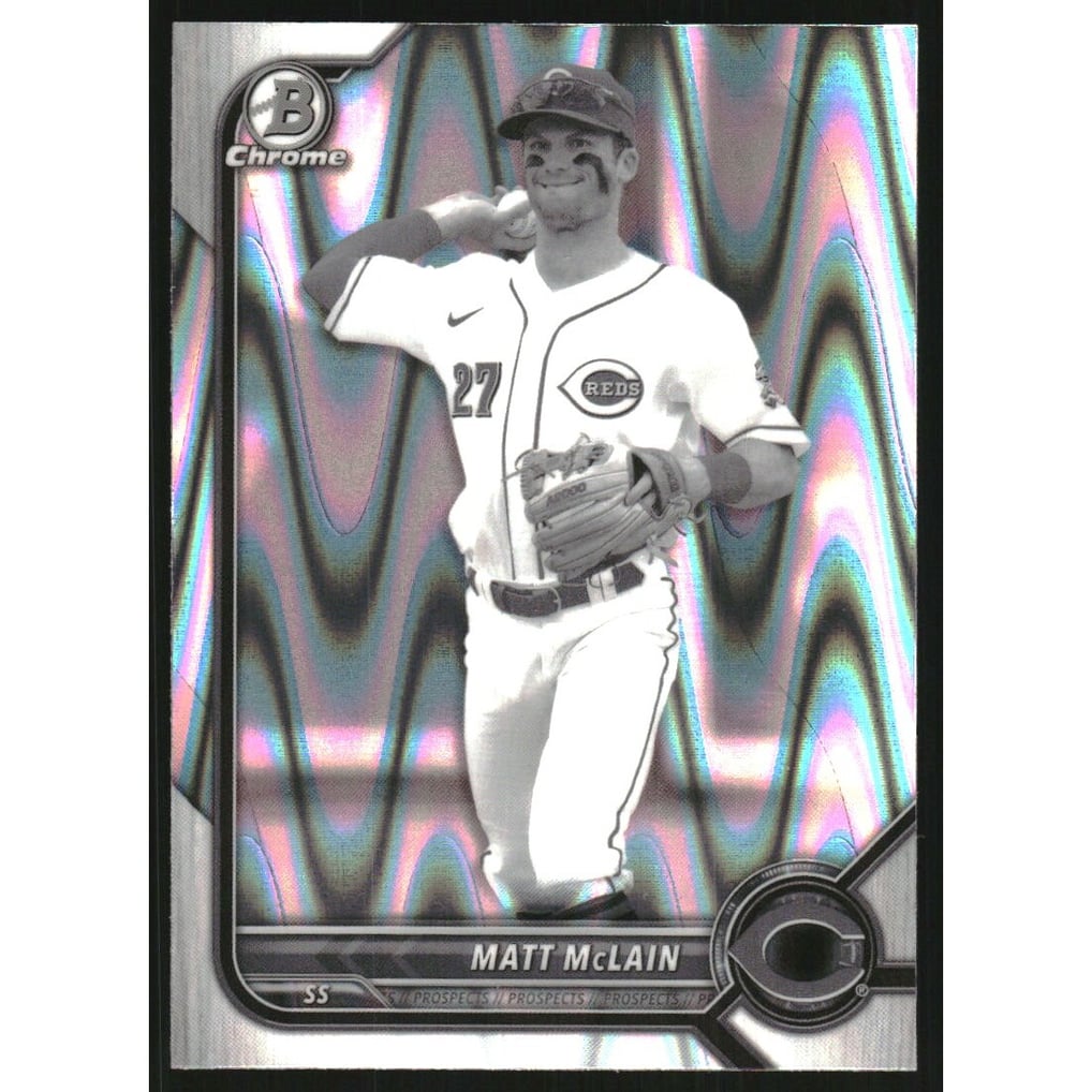 2022 Bowman Chrome Draft Black and White RayWave Refractors #BDC100 Matt McLain