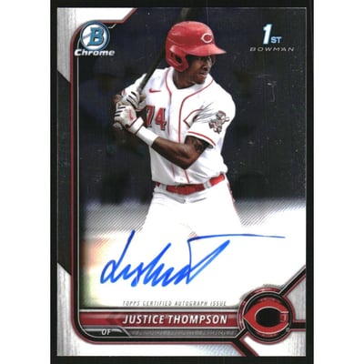 2022 Bowman Chrome Prospect Autographs #CPAJT Justice Thompson