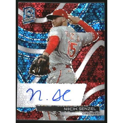2022 Panini Chronicles Spectra Signatures Neon Blue #15 Nick Senzel