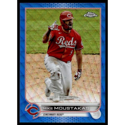 2022 Topps Chrome Blue Wave Refractors #56 Mike Moustakas