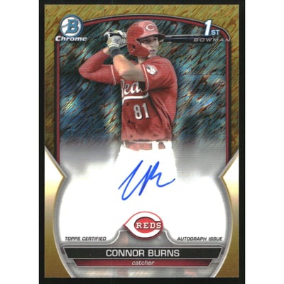 2023 Bowman Chrome Draft Autographs Gold Shimmer Refractors #CDACB Connor Burns