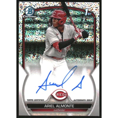 2023 Bowman Chrome Prospect Autographs Speckle Refractors #CPAAA Ariel Almonte