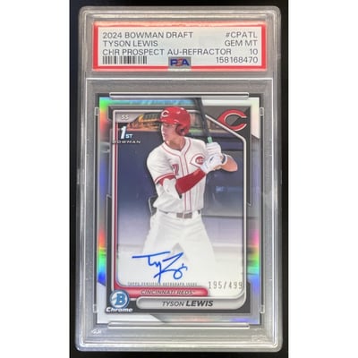 2024 Bowman Draft Chrome Prospect #CPA-TL Tyson Lewis RC Auto /499 PSA 10