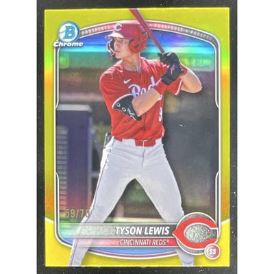 2025 Bowman Draft Chrome Yellow Refractor #BDC-32 Tyson Lewis /75