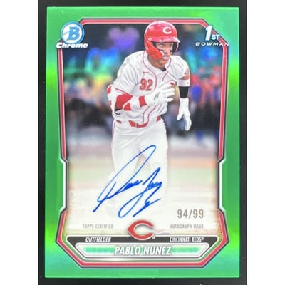 2026 Bowman Chrome Prospect Green Refractor #CPA-PN Pablo Nunez RC Auto /99