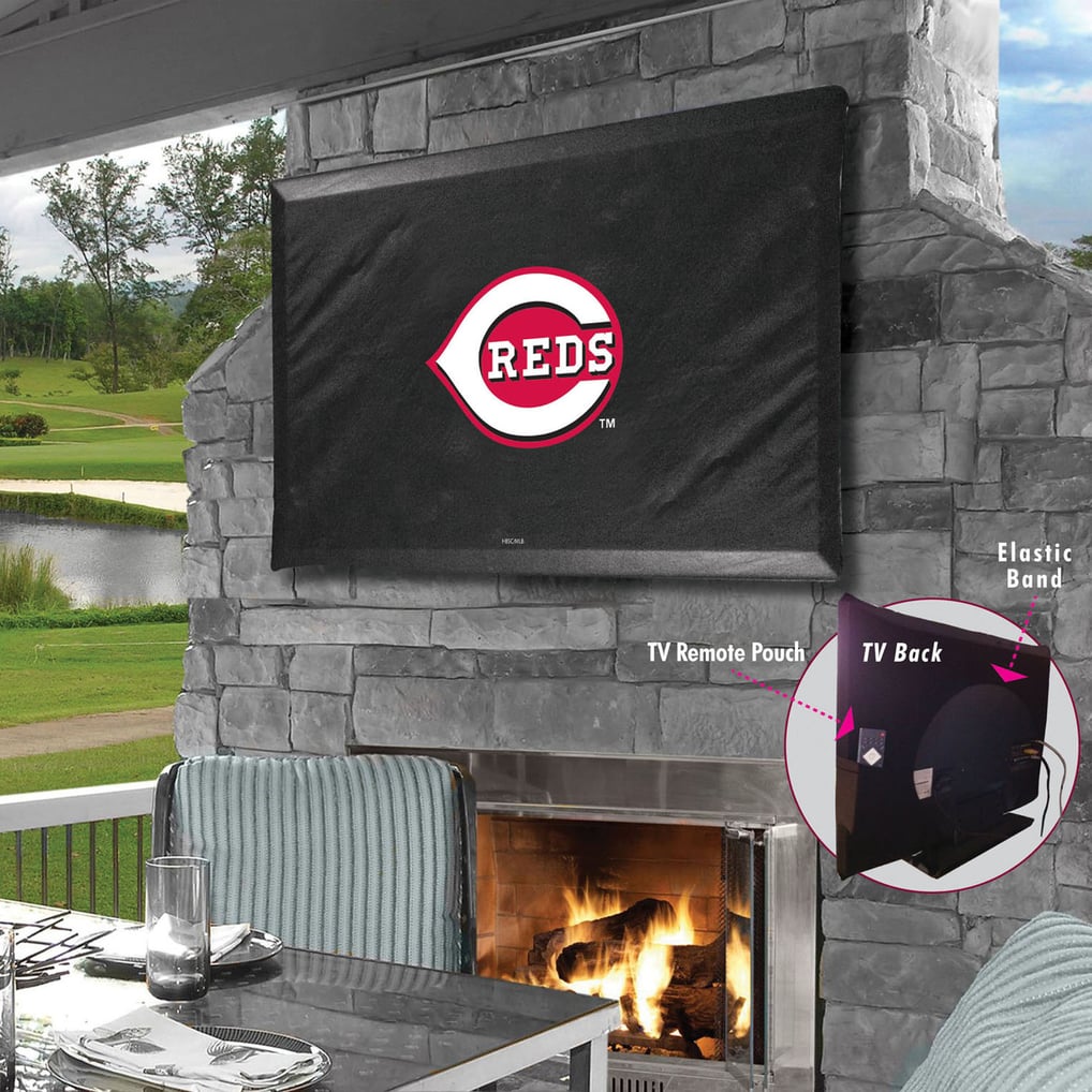 Cincinnati Reds 55" x 31" TV Cover - Black