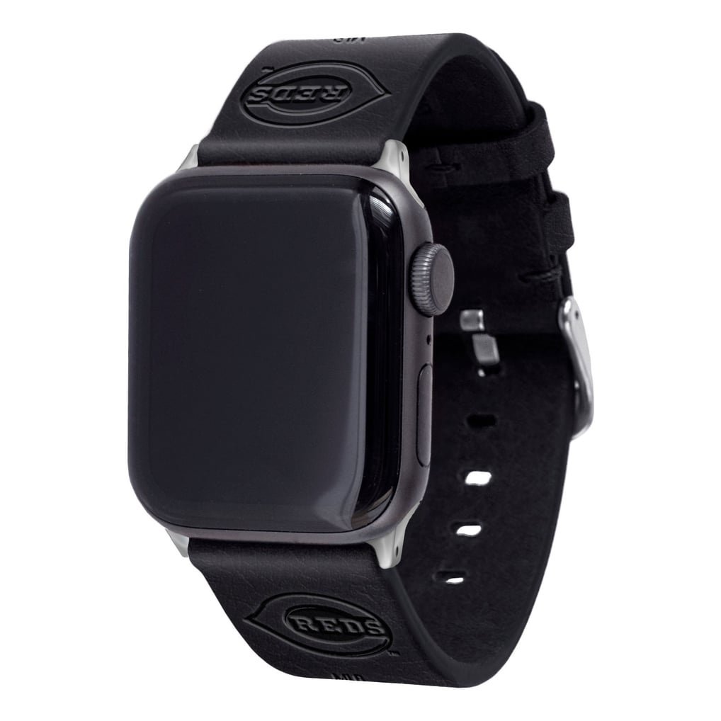 Cincinnati Reds Leather Apple Watch Band - Black