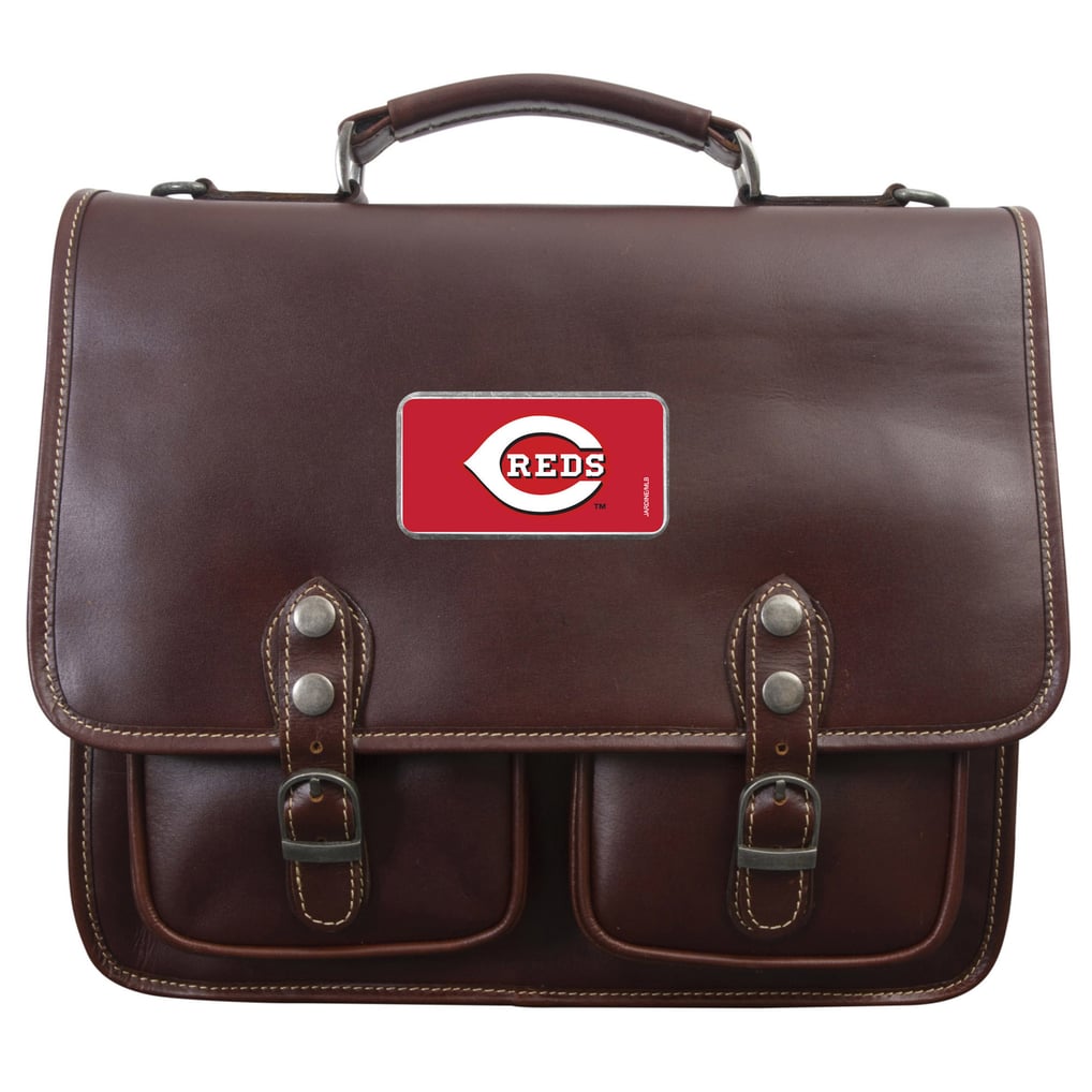 Cincinnati Reds Brown Color Logo Plate Sabino Canyon Briefcase